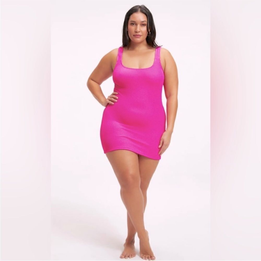NWOT Good American Women's Always Fits Swim Mini Dress in Hawaiian Pink Size 2XL
